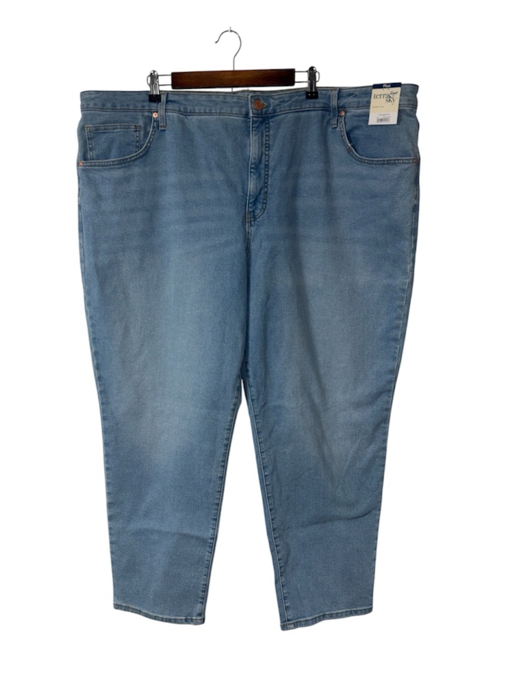 NEW Terra & Sky Straight Leg Jeans Blue Classic Medium Wash Size 26W